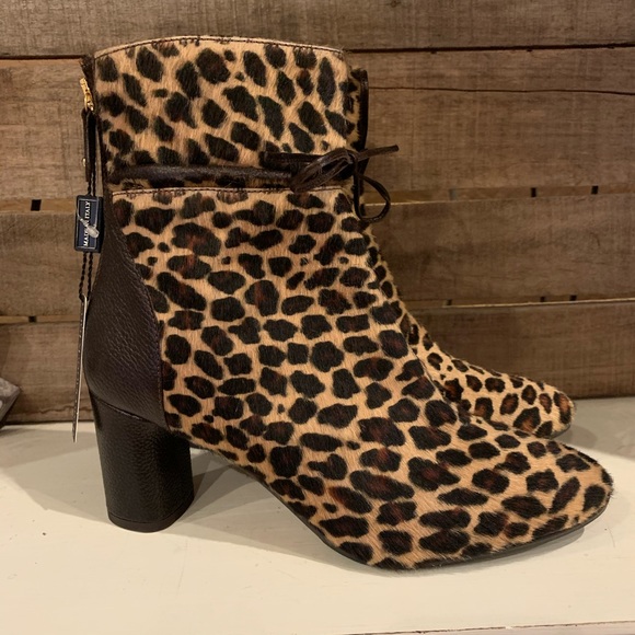 Napoleoni Shoes - NWT Napoleoni Calf Hair Leopard Heeled Booties